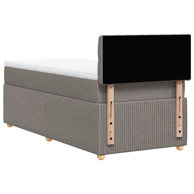 Casa si Gradina - Mobilier - Paturi si accesorii - Paturi - Pat box spring cu saltea, gri taupe, 90x200 cm, textil - Infinity.ro
