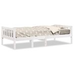 Casa si Gradina - Mobilier - Paturi si accesorii - Paturi - Pat pentru copii fara saltea, alb, 75x190 cm, lemn masiv de pin - Infinity.ro