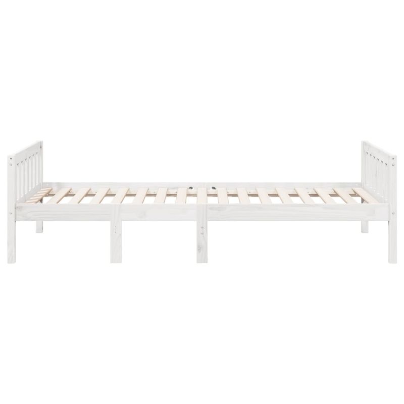 Casa si Gradina - Mobilier - Paturi si accesorii - Paturi - Pat pentru copii fara saltea, alb, 75x190 cm, lemn masiv de pin - Infinity.ro