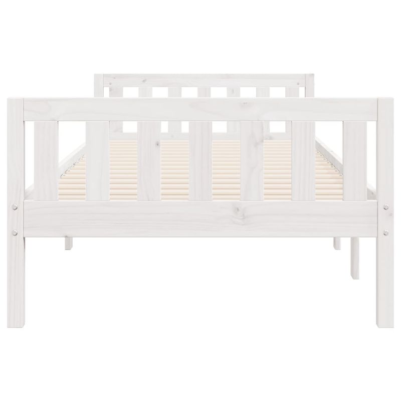 Casa si Gradina - Mobilier - Paturi si accesorii - Paturi - Pat pentru copii fara saltea, alb, 75x190 cm, lemn masiv de pin - Infinity.ro