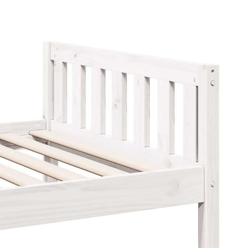 Casa si Gradina - Mobilier - Paturi si accesorii - Paturi - Pat pentru copii fara saltea, alb, 75x190 cm, lemn masiv de pin - Infinity.ro