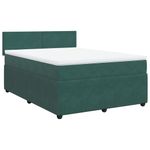 Casa si Gradina - Mobilier - Paturi si accesorii - Paturi - Pat box spring cu saltea, verde inchis, 140x190 cm, catifea - Infinity.ro