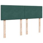 Casa si Gradina - Mobilier - Paturi si accesorii - Paturi - Pat box spring cu saltea, verde inchis, 140x190 cm, catifea - Infinity.ro