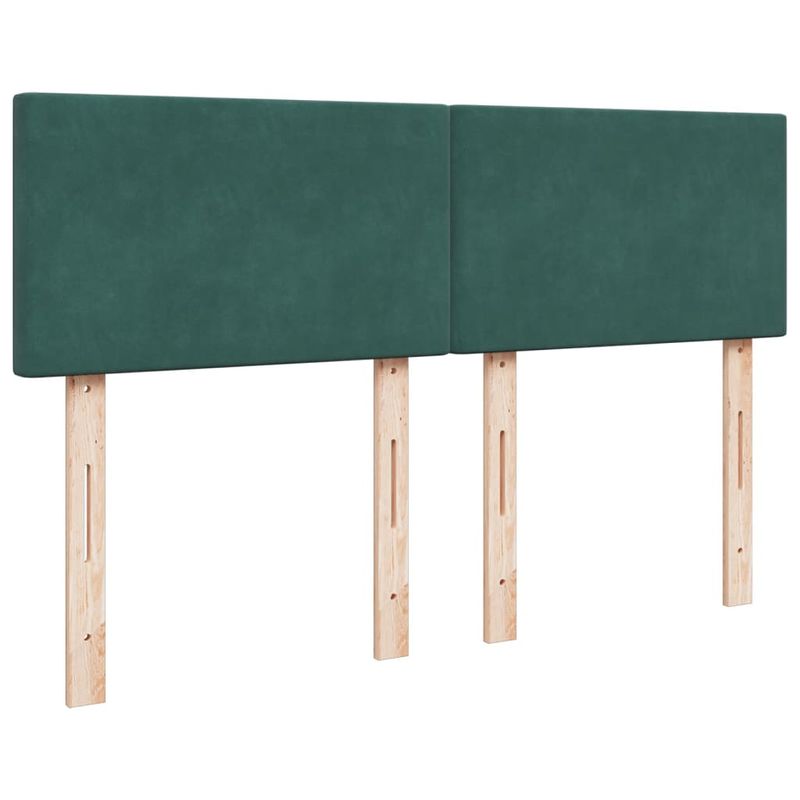 Casa si Gradina - Mobilier - Paturi si accesorii - Paturi - Pat box spring cu saltea, verde inchis, 140x190 cm, catifea - Infinity.ro