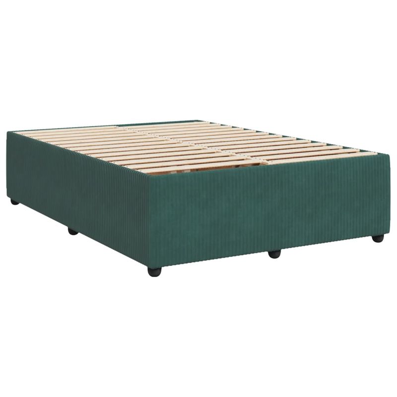 Casa si Gradina - Mobilier - Paturi si accesorii - Paturi - Pat box spring cu saltea, verde inchis, 140x190 cm, catifea - Infinity.ro