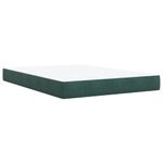 Casa si Gradina - Mobilier - Paturi si accesorii - Paturi - Pat box spring cu saltea, verde inchis, 140x190 cm, catifea - Infinity.ro