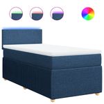 Casa si Gradina - Mobilier - Paturi si accesorii - Paturi - Pat box spring cu saltea, albastru, 90x200 cm, textil - Infinity.ro