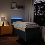 Casa si Gradina - Mobilier - Paturi si accesorii - Paturi - Pat box spring cu saltea, albastru, 90x200 cm, textil - Infinity.ro