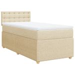 Casa si Gradina - Mobilier - Paturi si accesorii - Paturi - Pat box spring cu saltea, crem, 100x200 cm, textil - Infinity.ro