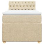 Casa si Gradina - Mobilier - Paturi si accesorii - Paturi - Pat box spring cu saltea, crem, 100x200 cm, textil - Infinity.ro