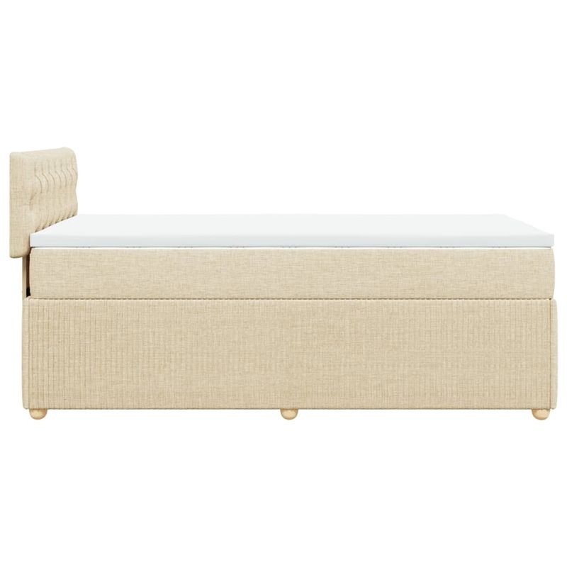 Casa si Gradina - Mobilier - Paturi si accesorii - Paturi - Pat box spring cu saltea, crem, 100x200 cm, textil - Infinity.ro