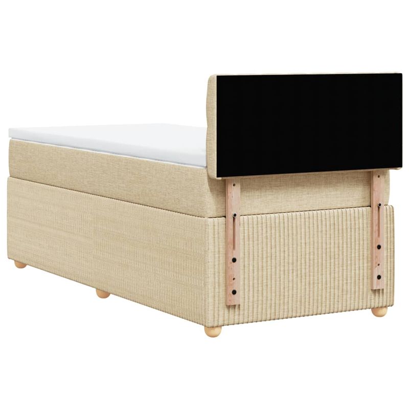 Casa si Gradina - Mobilier - Paturi si accesorii - Paturi - Pat box spring cu saltea, crem, 100x200 cm, textil - Infinity.ro