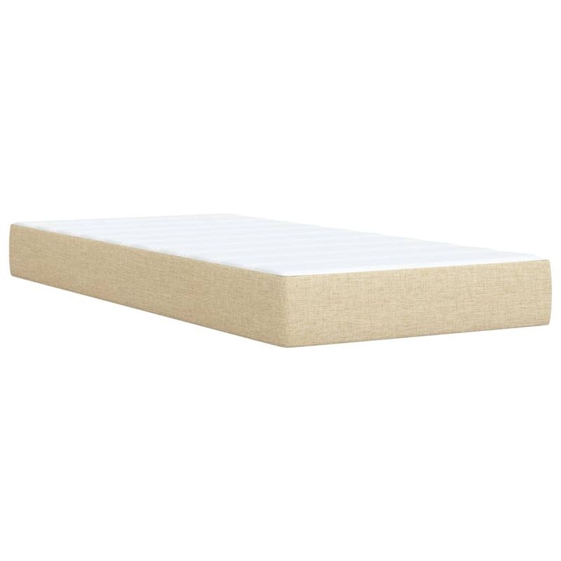 Casa si Gradina - Mobilier - Paturi si accesorii - Paturi - Pat box spring cu saltea, crem, 100x200 cm, textil - Infinity.ro