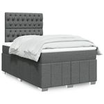Casa si Gradina - Mobilier - Paturi si accesorii - Paturi - Pat box spring cu saltea, gri inchis, 120x200 cm, textil - Infinity.ro