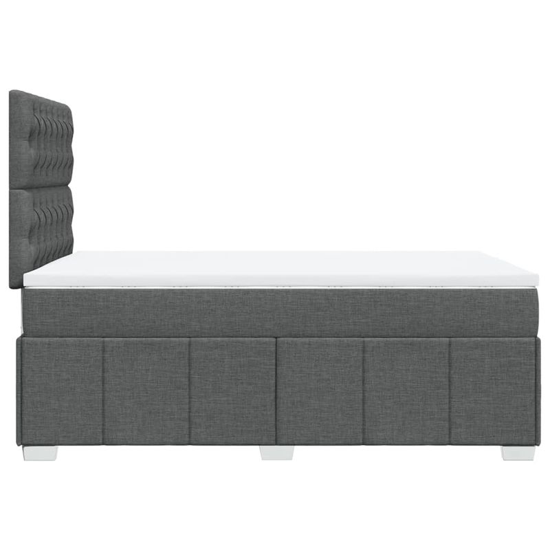 Casa si Gradina - Mobilier - Paturi si accesorii - Paturi - Pat box spring cu saltea, gri inchis, 120x200 cm, textil - Infinity.ro