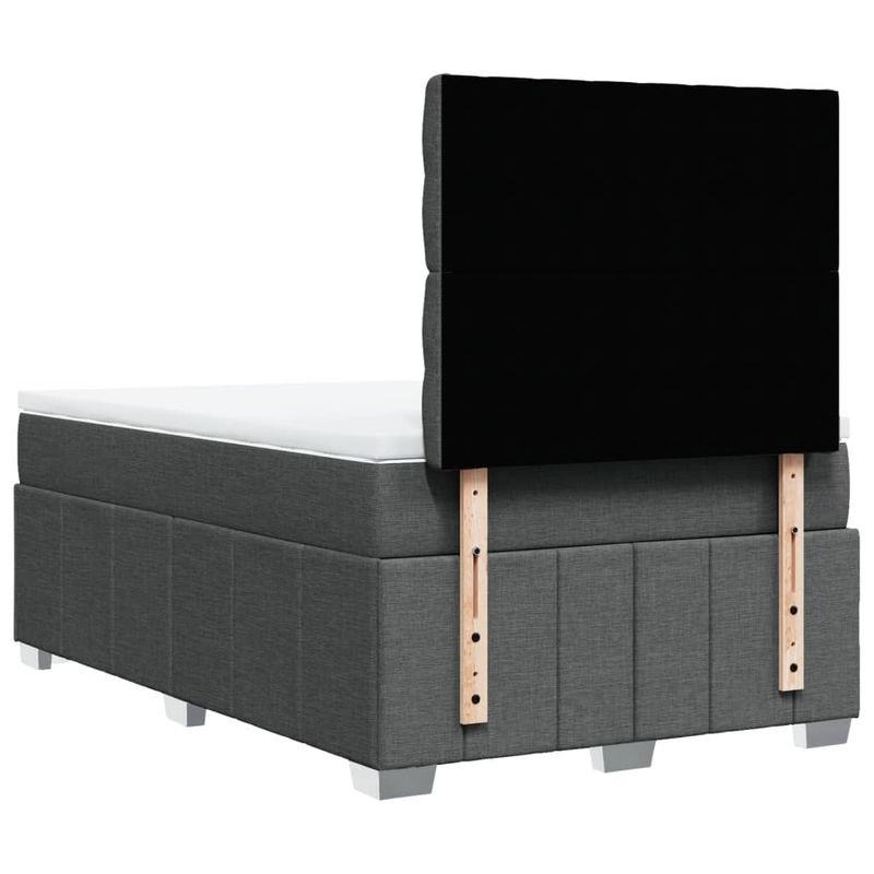 Casa si Gradina - Mobilier - Paturi si accesorii - Paturi - Pat box spring cu saltea, gri inchis, 120x200 cm, textil - Infinity.ro
