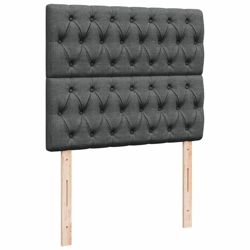 Casa si Gradina - Mobilier - Paturi si accesorii - Paturi - Pat box spring cu saltea, gri inchis, 120x200 cm, textil - Infinity.ro