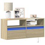 Casa si Gradina - Mobilier - Comode si corpuri - Comode - Comoda TV de perete cu lumini LED, stejar sonoma, 100x31x45 cm - Infinity.ro