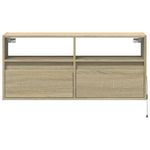 Casa si Gradina - Mobilier - Comode si corpuri - Comode - Comoda TV de perete cu lumini LED, stejar sonoma, 100x31x45 cm - Infinity.ro