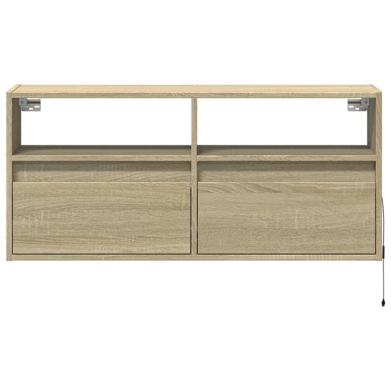 Casa si Gradina - Mobilier - Comode si corpuri - Comode - Comoda TV de perete cu lumini LED, stejar sonoma, 100x31x45 cm - Infinity.ro