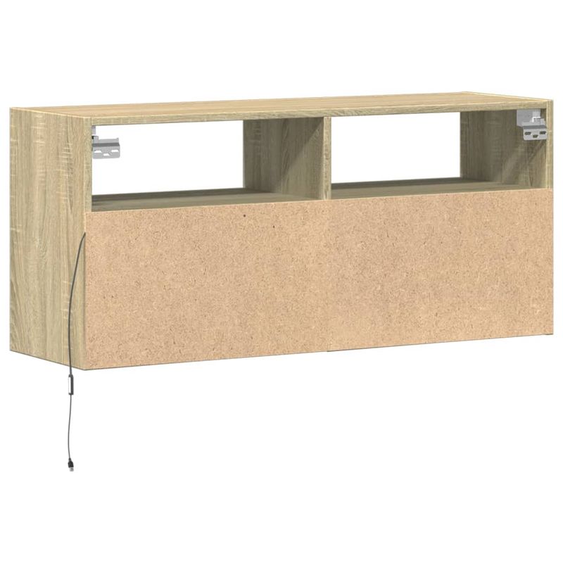 Casa si Gradina - Mobilier - Comode si corpuri - Comode - Comoda TV de perete cu lumini LED, stejar sonoma, 100x31x45 cm - Infinity.ro