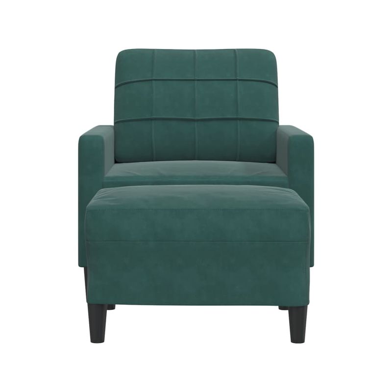 Casa si Gradina - Mobilier - Scaune si fotolii - Fotolii - Fotoliu canapea cu taburet, verde inchis, 60 cm, catifea - Infinity.ro