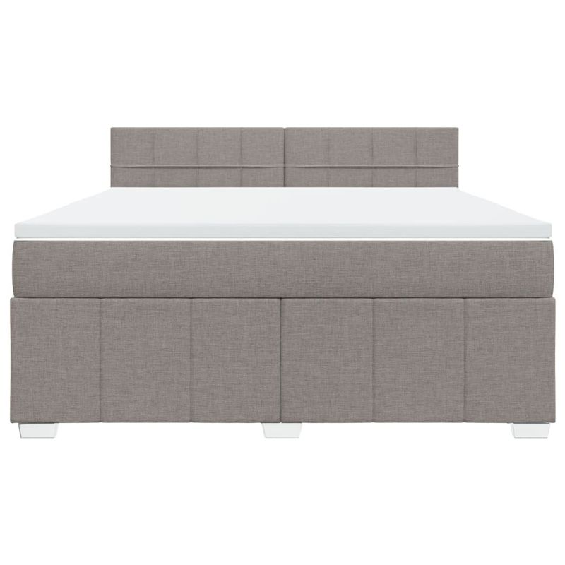 Casa si Gradina - Mobilier - Paturi si accesorii - Paturi - Pat continental cu saltea, gri taupe, 180x200 cm, textil - Infinity.ro