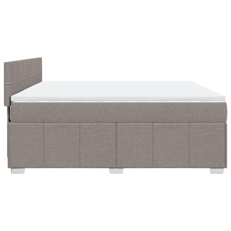 Casa si Gradina - Mobilier - Paturi si accesorii - Paturi - Pat continental cu saltea, gri taupe, 180x200 cm, textil - Infinity.ro