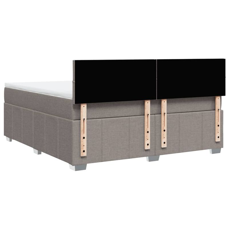 Casa si Gradina - Mobilier - Paturi si accesorii - Paturi - Pat continental cu saltea, gri taupe, 180x200 cm, textil - Infinity.ro