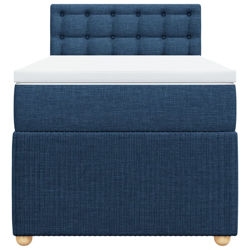 Casa si Gradina - Mobilier - Paturi si accesorii - Paturi - Pat box spring cu saltea, albastru, 90x200 cm, textil - Infinity.ro