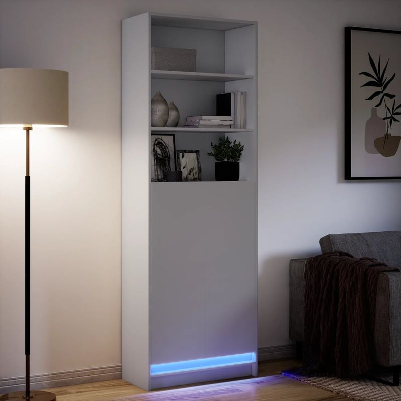 Casa si Gradina - Mobilier - Comode si corpuri - Corpuri bucatarie - Dulap inalt cu LED alb 69x32,5x200 cm lemn prelucrat - Infinity.ro
