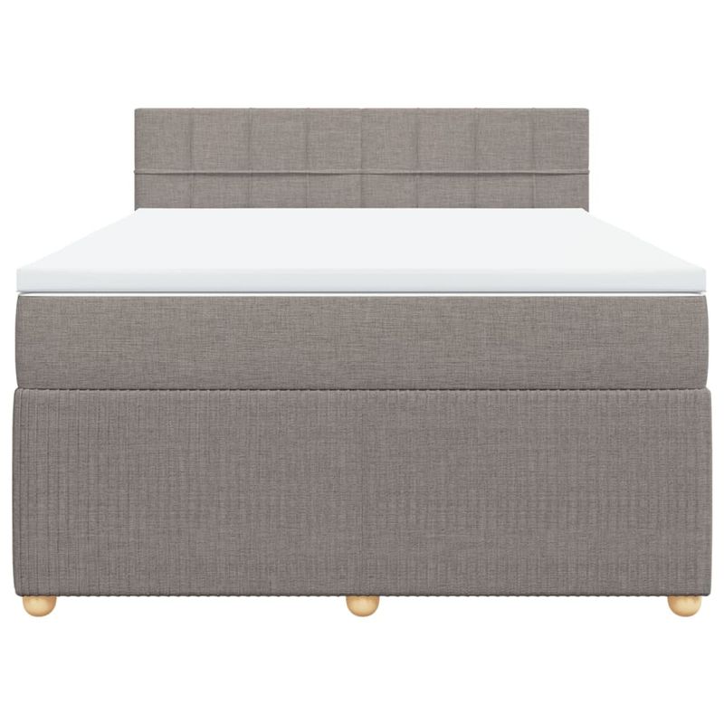Casa si Gradina - Mobilier - Paturi si accesorii - Paturi - Pat box spring cu saltea, gri taupe, 160x200 cm material textil - Infinity.ro