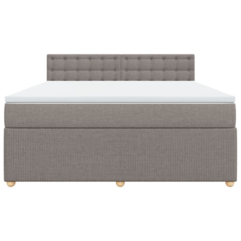 Casa si Gradina - Mobilier - Paturi si accesorii - Paturi - Pat continental cu saltea, gri taupe, 180x200 cm, textil - Infinity.ro