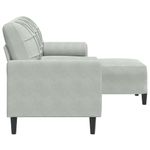 Casa si Gradina - Mobilier - Canapele si coltare - Canapele - Canapea cu 3 locuri si taburet, gri deschis, 180 cm, catifea - Infinity.ro