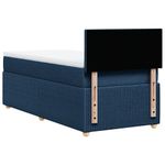Casa si Gradina - Mobilier - Paturi si accesorii - Paturi - Pat box spring cu saltea, albastru, 90x200 cm, textil - Infinity.ro