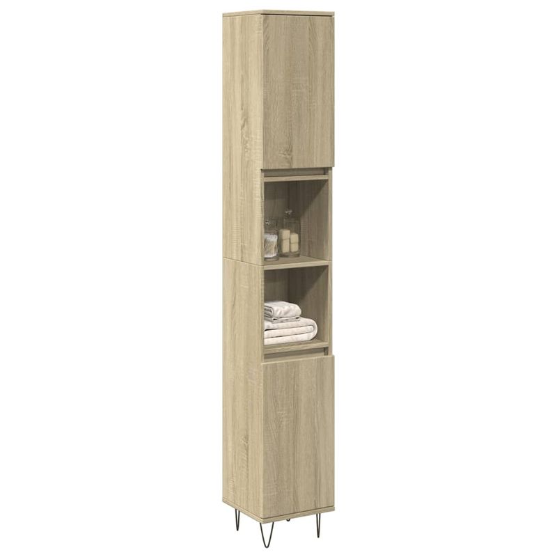 Casa si Gradina - Mobilier - Mobilier baie - Comode baie - Dulap de baie, stejar sonoma, 30x30x190 cm, lemn prelucrat - Infinity.ro