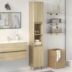 Casa si Gradina - Mobilier - Mobilier baie - Comode baie - Dulap de baie, stejar sonoma, 30x30x190 cm, lemn prelucrat - Infinity.ro