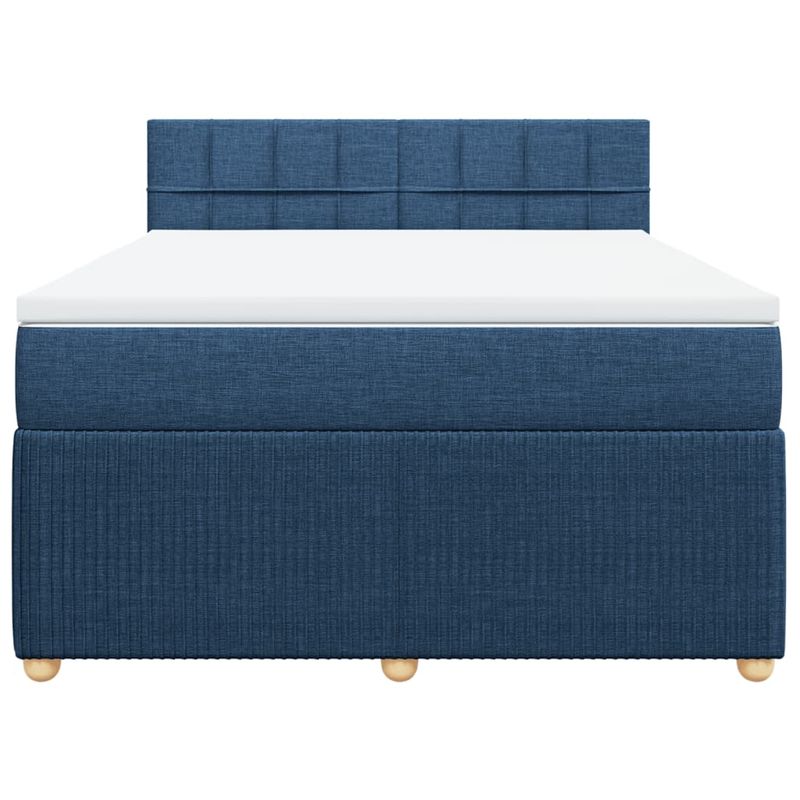 Casa si Gradina - Mobilier - Paturi si accesorii - Paturi - Pat continental cu saltea, albastru, 160x200cm, material textil - Infinity.ro