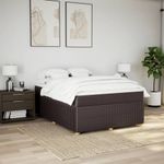 Casa si Gradina - Mobilier - Paturi si accesorii - Paturi - Pat continental cu saltea, maro inchis, 140x200 cm, textil - Infinity.ro