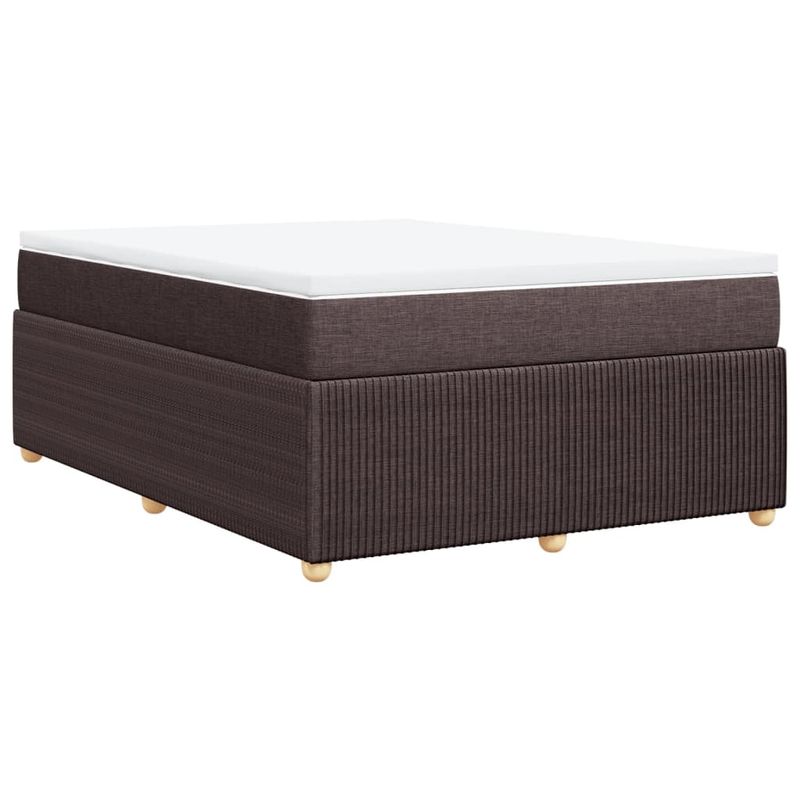 Casa si Gradina - Mobilier - Paturi si accesorii - Paturi - Pat continental cu saltea, maro inchis, 140x200 cm, textil - Infinity.ro