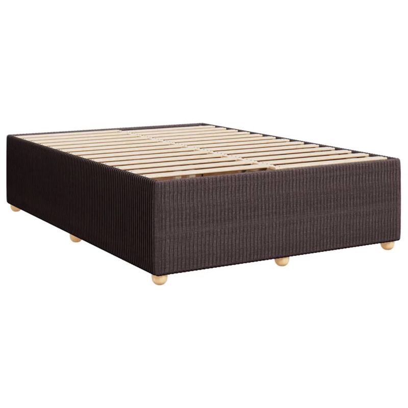 Casa si Gradina - Mobilier - Paturi si accesorii - Paturi - Pat continental cu saltea, maro inchis, 140x200 cm, textil - Infinity.ro