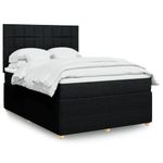 Casa si Gradina - Mobilier - Paturi si accesorii - Paturi - Pat box spring cu saltea, negru, 140x200 cm, textil - Infinity.ro