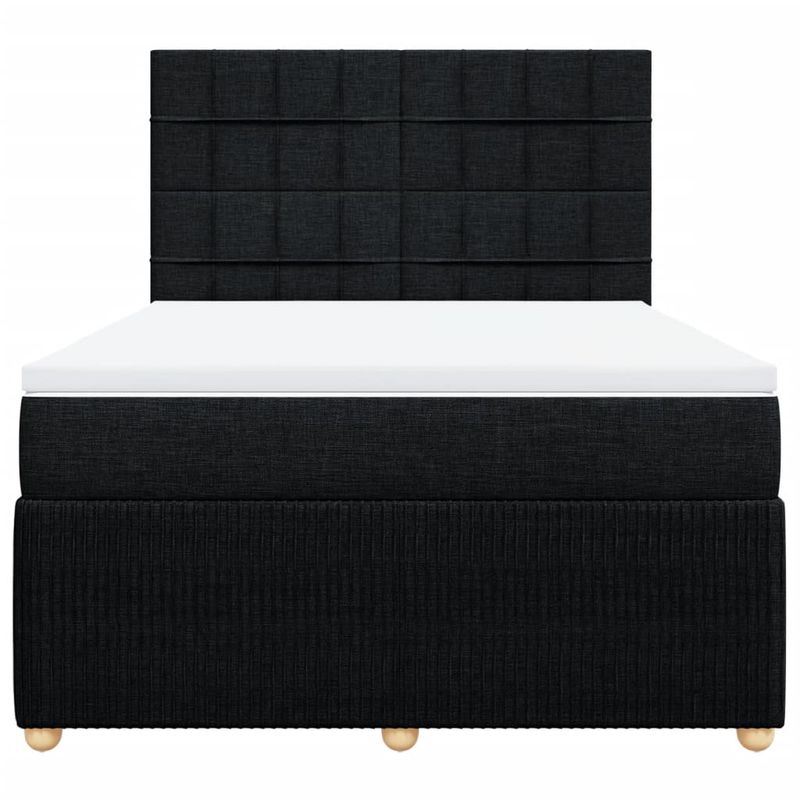 Casa si Gradina - Mobilier - Paturi si accesorii - Paturi - Pat box spring cu saltea, negru, 140x200 cm, textil - Infinity.ro
