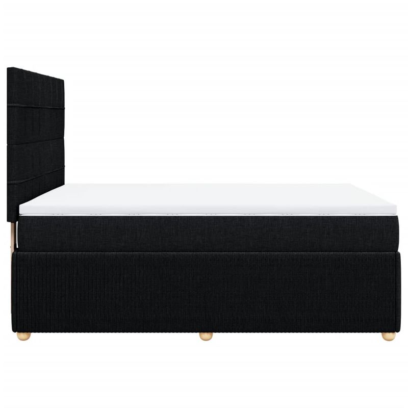 Casa si Gradina - Mobilier - Paturi si accesorii - Paturi - Pat box spring cu saltea, negru, 140x200 cm, textil - Infinity.ro