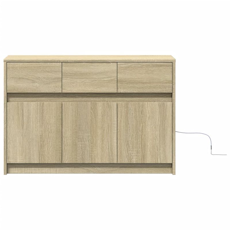 Casa si Gradina - Mobilier - Comode si corpuri - Comode - Dulap TV cu LED, stejar sonoma, 91x34x61 cm, lemn prelucrat - Infinity.ro
