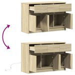 Casa si Gradina - Mobilier - Comode si corpuri - Comode - Dulap TV cu LED, stejar sonoma, 91x34x61 cm, lemn prelucrat - Infinity.ro