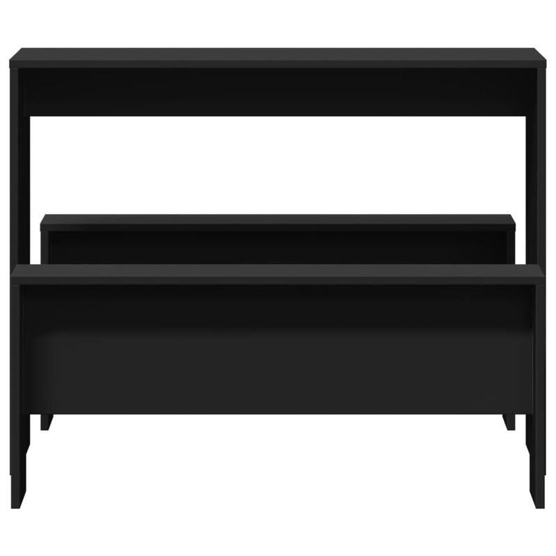 Casa si Gradina - Mobilier - Seturi de mobilier - Seturi mese si scaune - Set masa si banci de bucatarie, 3 piese, negru, lemn prelucrat - Infinity.ro