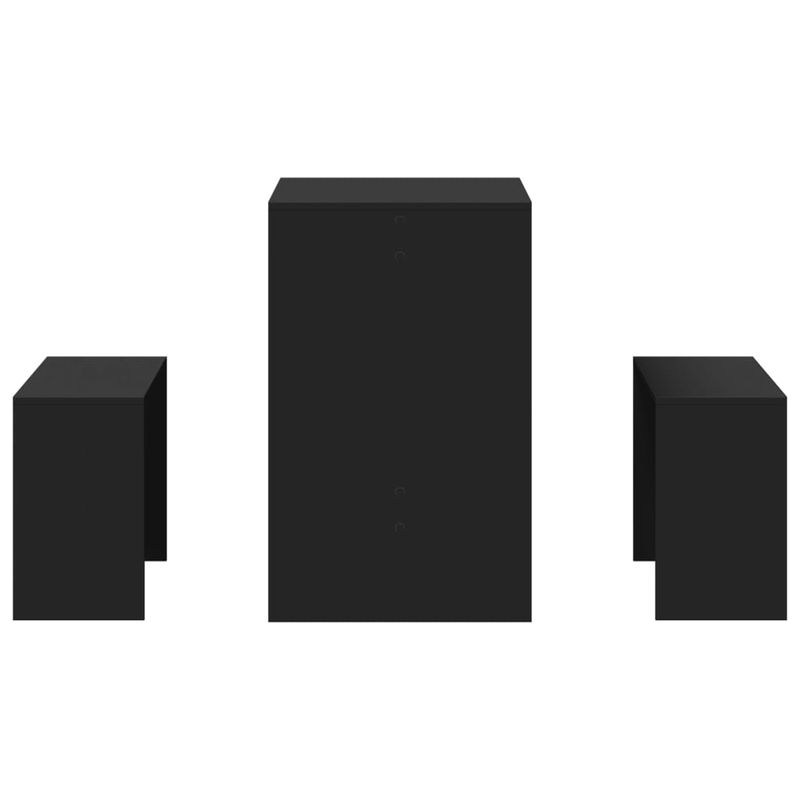 Casa si Gradina - Mobilier - Seturi de mobilier - Seturi mese si scaune - Set masa si banci de bucatarie, 3 piese, negru, lemn prelucrat - Infinity.ro