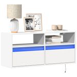 Casa si Gradina - Mobilier - Comode si corpuri - Comode - Comoda TV de perete cu lumini LED, alb, 100x31x45 cm - Infinity.ro