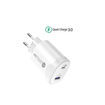 PC, gaming si accesorii - Retelistica - Cabluri si accesorii - Incarcator 220V cu 2 porturi USB-A / TYPE C + Cablu incarcare 1m - Infinity.ro